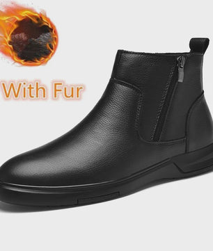 Echt Lederen Heren Enkellaarsjes - Klassieke Retro Chelsea Boots voor Casual en Modebewuste Mannen