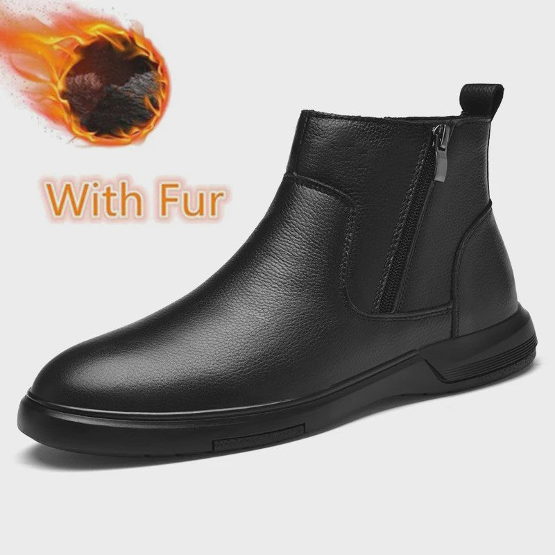Echt Lederen Heren Enkellaarsjes - Klassieke Retro Chelsea Boots voor Casual en Modebewuste Mannen