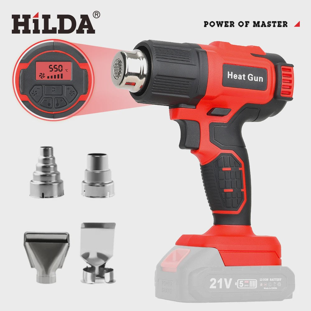 HILDA Accu Hittepistool - Verstelbare Temperatuur & 6 Snelheden - Makita 18V Batterij Compatibel