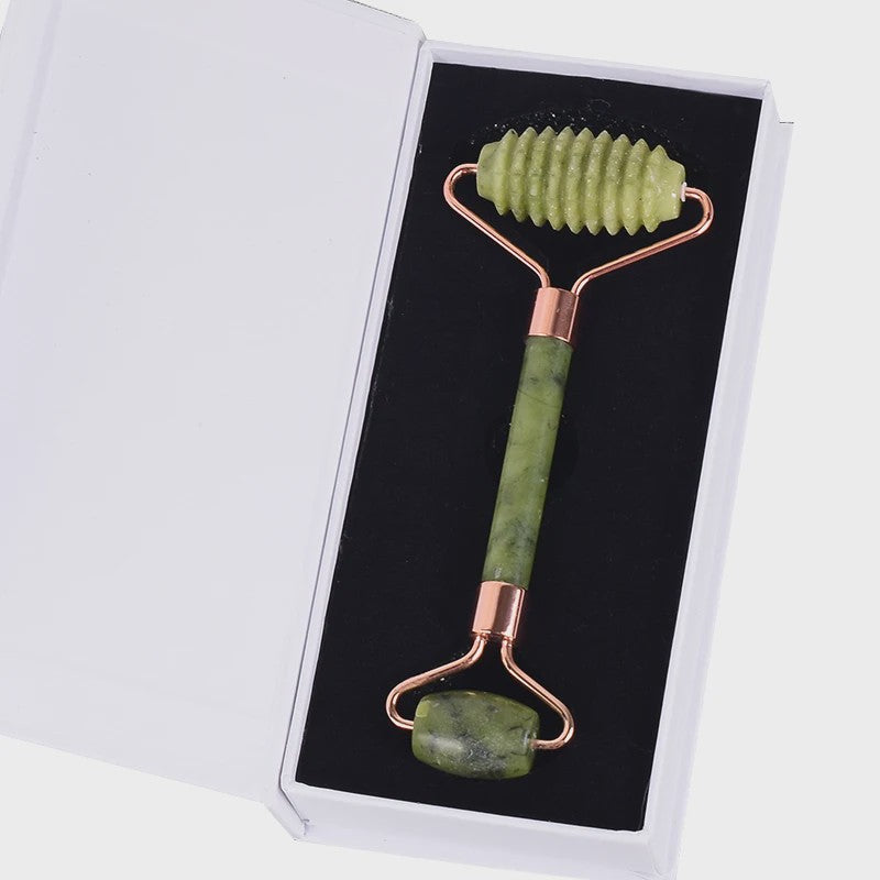 Luxe Jade Gezichtsmassage Roller & Gua Sha Set - Rose Gold