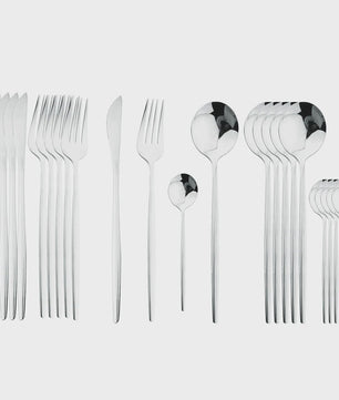 24-delige RVS Bestekset - Diner, Dessert & Theelepels - Vaatwasserbestendig