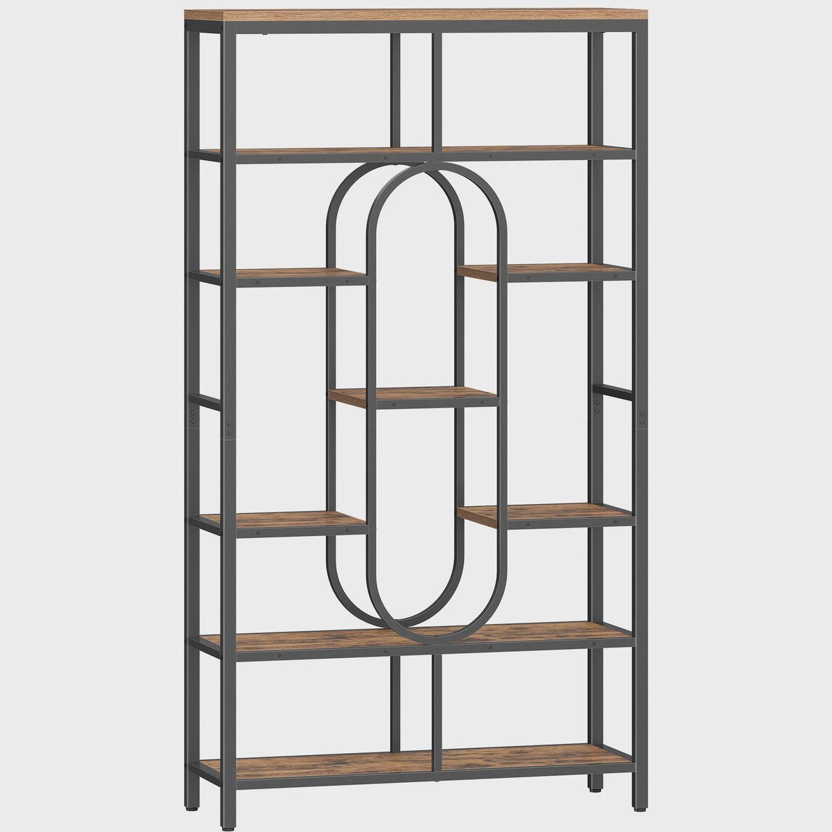 Industriële Boekenkast met 9 Legborden - Stijlvolle Staande Opbergkast & Roomdivider