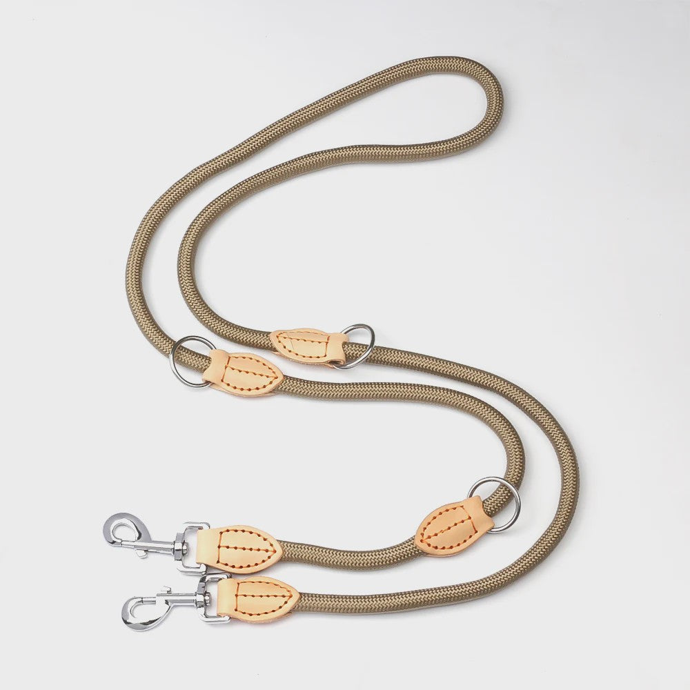 Verstelbare Nylon Dubbele Hondenlijn - Handsfree en Multifunctioneel voor 1 of 2 Honden