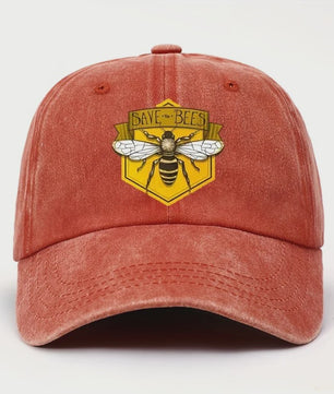 Bee Print Baseball Cap - Verstelbare Casual Pet voor Heren & Dames met Zonbescherming