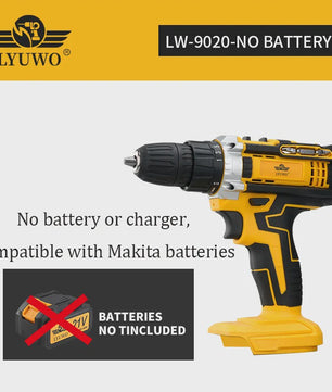 LYUWO Oplaadbare Elektrische Boormachine - Schroefmachine met Slagfunctie en Makita Batterij Compatibiliteit