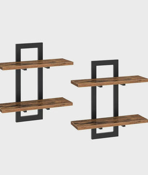 Zwevende Wandplanken Set van 2 - Decoratieve en Functionele Opbergplanken voor Woonkamer, Slaapkamer en Keuken