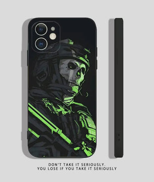 Call of Duty Ghost iPhone Hoesje - Zwart Siliconen Shockproof Beschermhoes