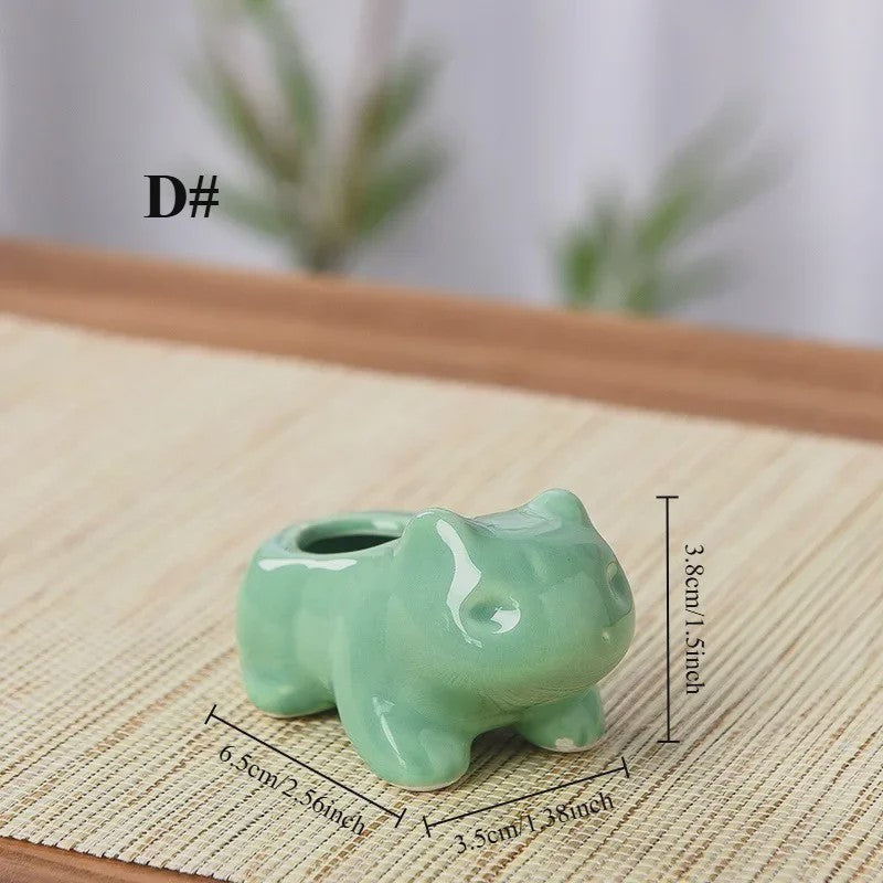 Schattige Keramische Mini Bloempot voor Succulenten & Kleine Plantjes - Leuk voor Huis & Tuin