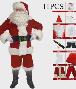 Luxe Gouden Fluweel Santa Claus Kostuum voor Heren - Perfect voor Kerst, Halloween & Feesten