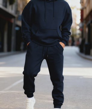 Unisex Fleece Hoodie Set - Casual Sportkleding voor Heren & Dames