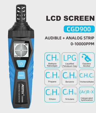 Professionele Gasdetector - Methaan, LPG & Combustibele Gassen - 50000 PPM / 100%LEL - CE Gecertificeerd