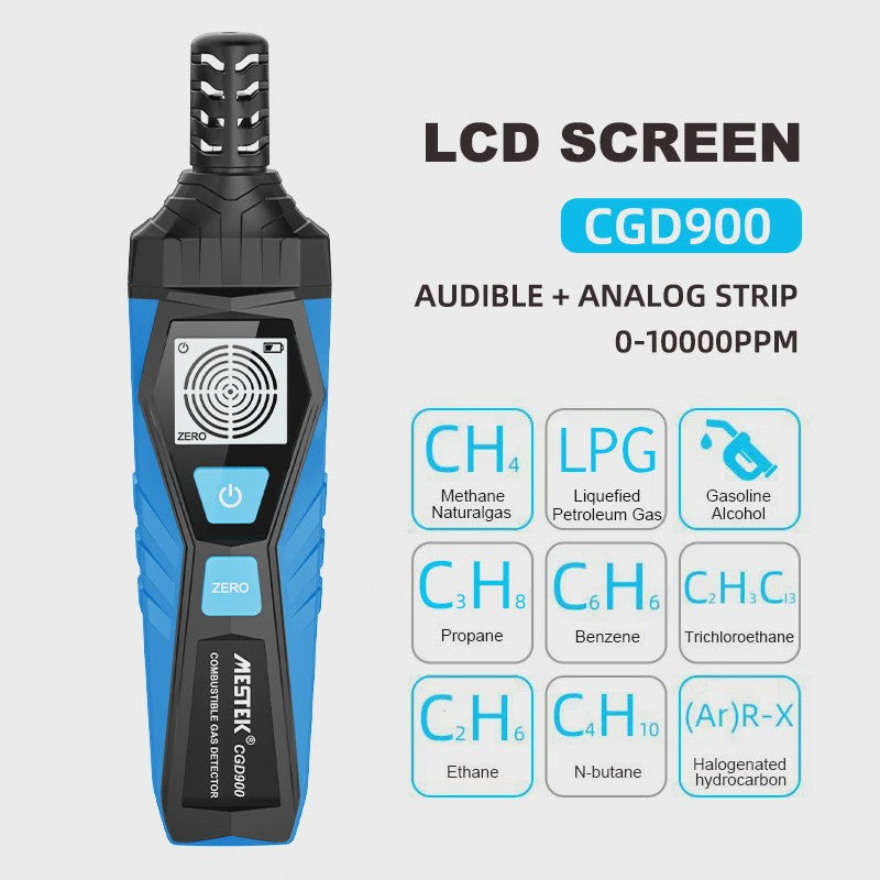 Professionele Gasdetector - Methaan, LPG & Combustibele Gassen - 50000 PPM / 100%LEL - CE Gecertificeerd