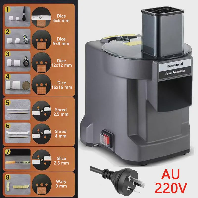Professionele Elektrische Groentesnijder 3-in-1: Snijden, Raspen & Blokjes