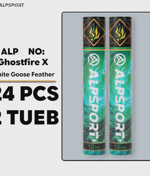 ALP Ghostfire X Badminton Shuttles - 12 Stuks Witte Ganzenveer - Snelheid 77/76