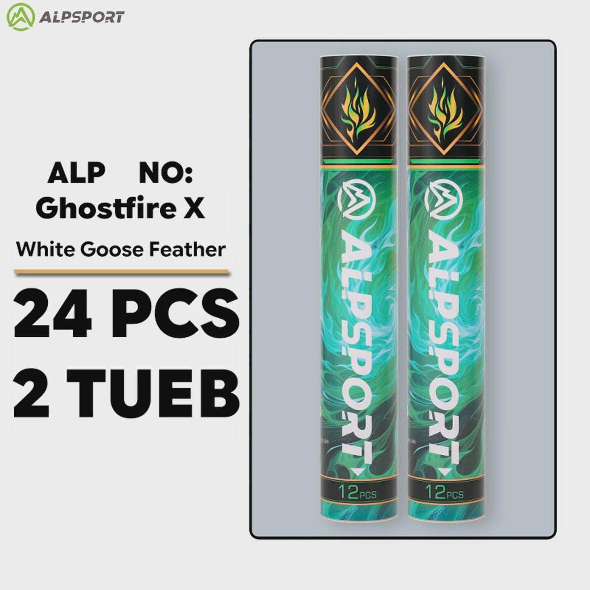 ALP Ghostfire X Badminton Shuttles - 12 Stuks Witte Ganzenveer - Snelheid 77/76