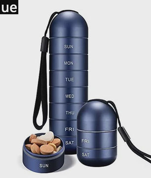 Waterdichte Pillendoos 7 Dagen - Aluminium Pillenhouder met Sleutelhanger