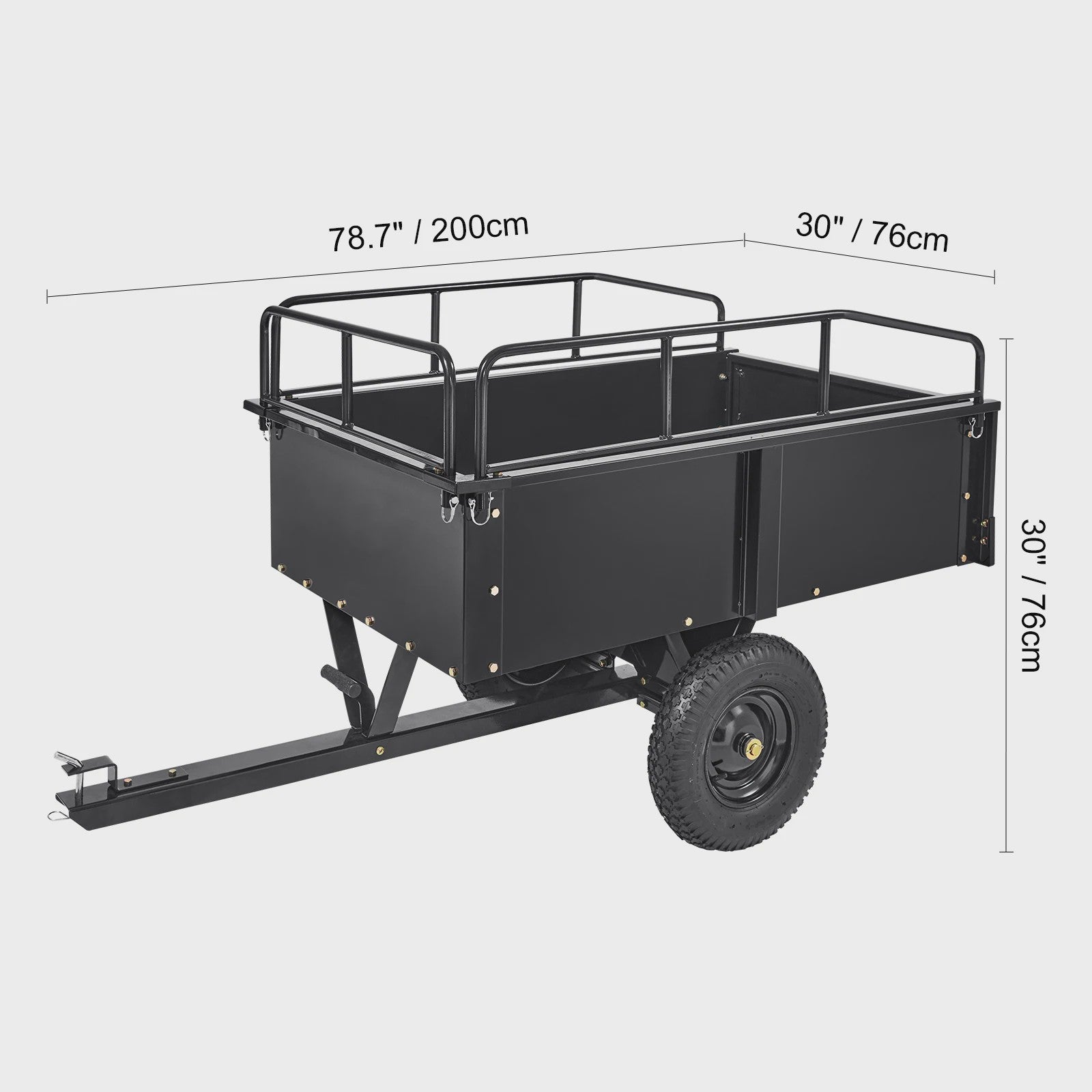 Robuuste Stalen ATV Dump Trailer - 15 cu.ft Laadvermogen