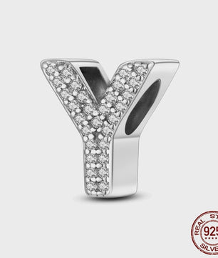 925 Sterling Zilver Letter Bedels A-Z met Zirkonia - Personaliseer je Armband