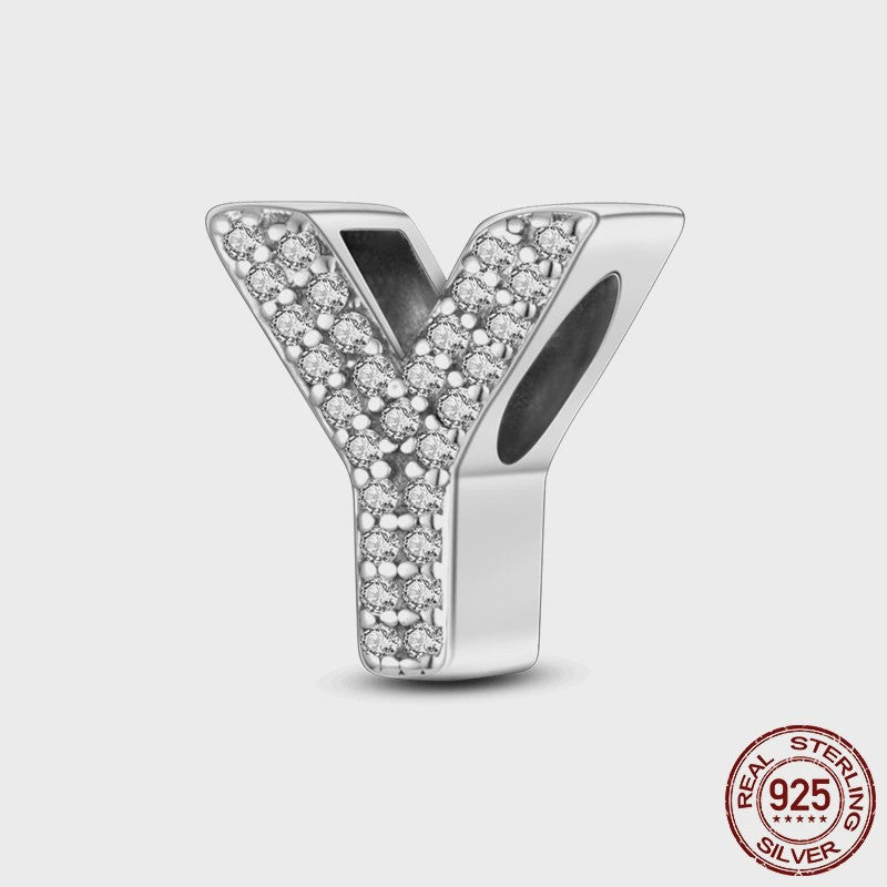925 Sterling Zilver Letter Bedels A-Z met Zirkonia - Personaliseer je Armband