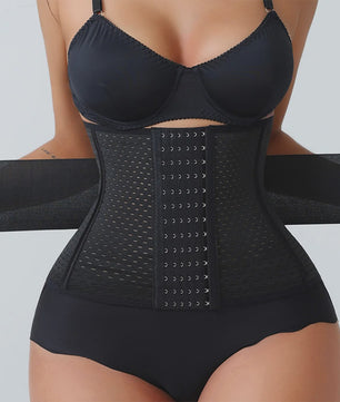 Verstelbare Waist Trainer Korset met Dubbele Banden en Rits - Tummy Control & Rugondersteuning