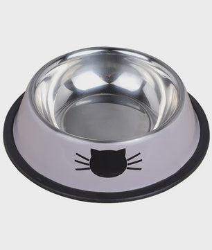 RVS Kattenvoerbak met Antislip Basis - Voer- en Waterbakje voor Kittens & Katten