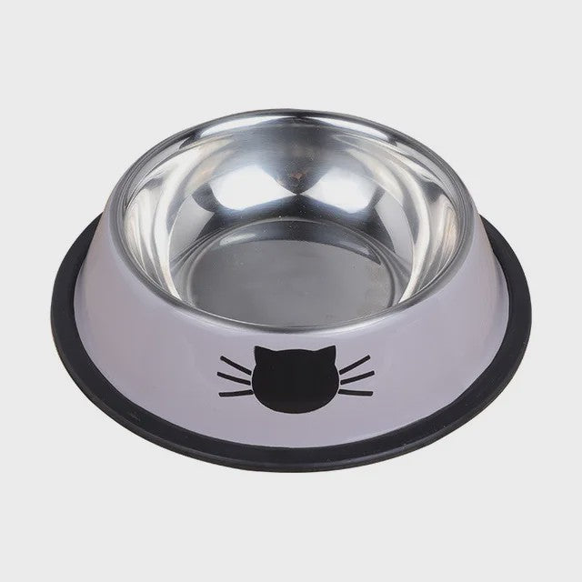 RVS Kattenvoerbak met Antislip Basis - Voer- en Waterbakje voor Kittens & Katten