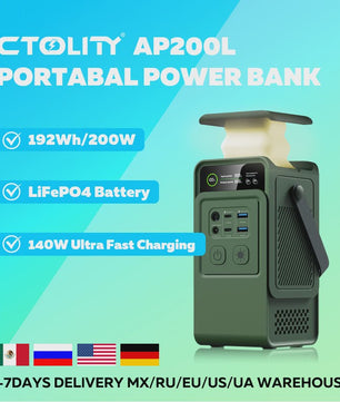 CTOLITY AXP200 Power Station: 200W, 192Wh, 60000mAh Draagbare Energievoorziening met LiFePO4 Batterij