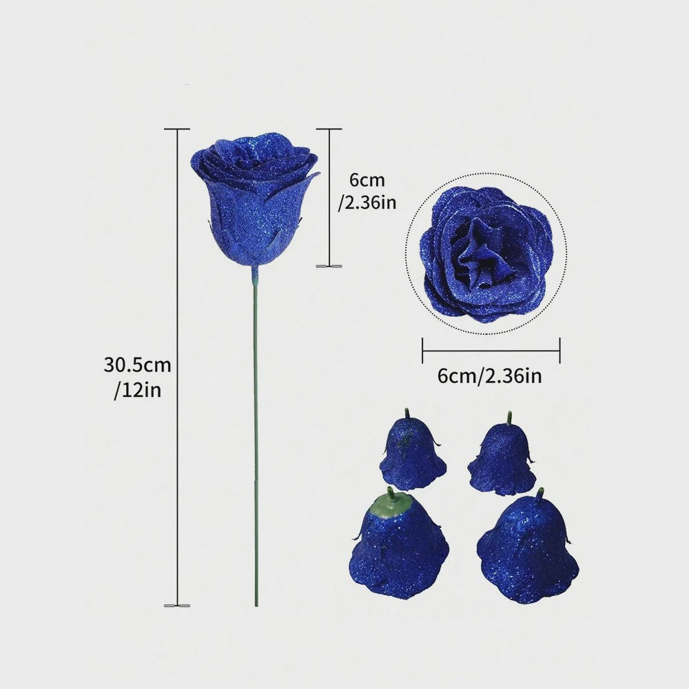 Glitter Rozen Boeket - Kunstbloemen voor Kerst, Valentijnsdag & Decoratie