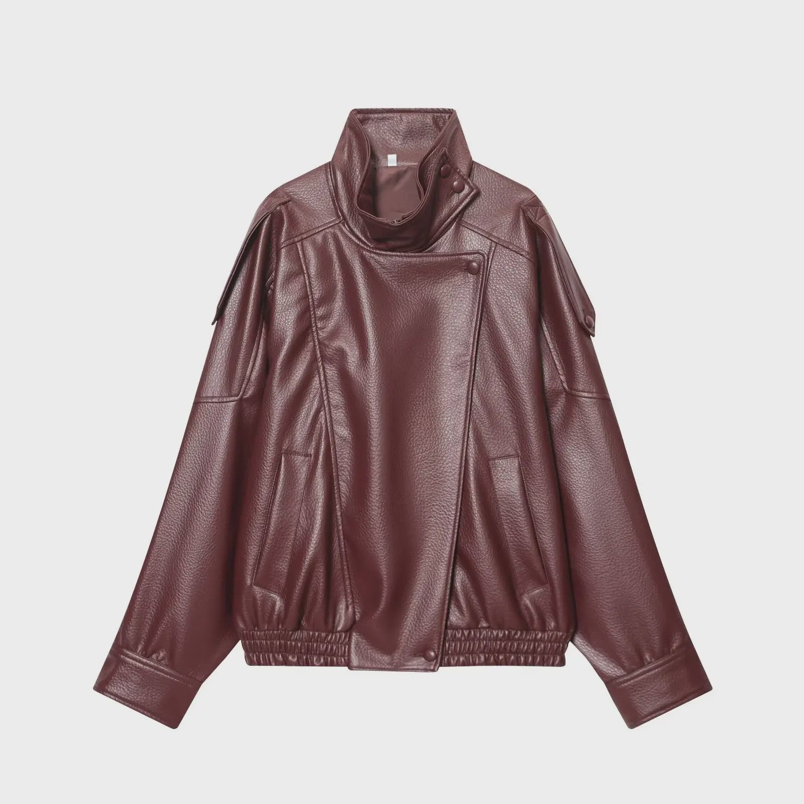 Dames Zwarte Oversized Faux Leren Jas - Chic Streetwear Stijl