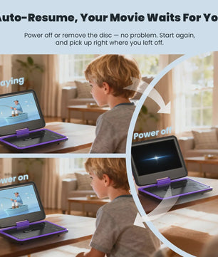 IeGeek Draagbare DVD Speler 11.5 inch met 9.5 inch HD Scherm - Paars, 5 Uur Batterij, USB/SD, TV Sync - Ideaal voor Kinderen en Reizen