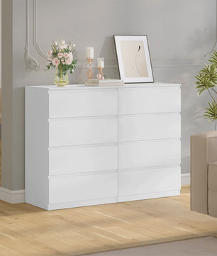 Moderne Witte Ladekast met 4 Lades - Opbergkast voor Woonkamer, Slaapkamer, Hal