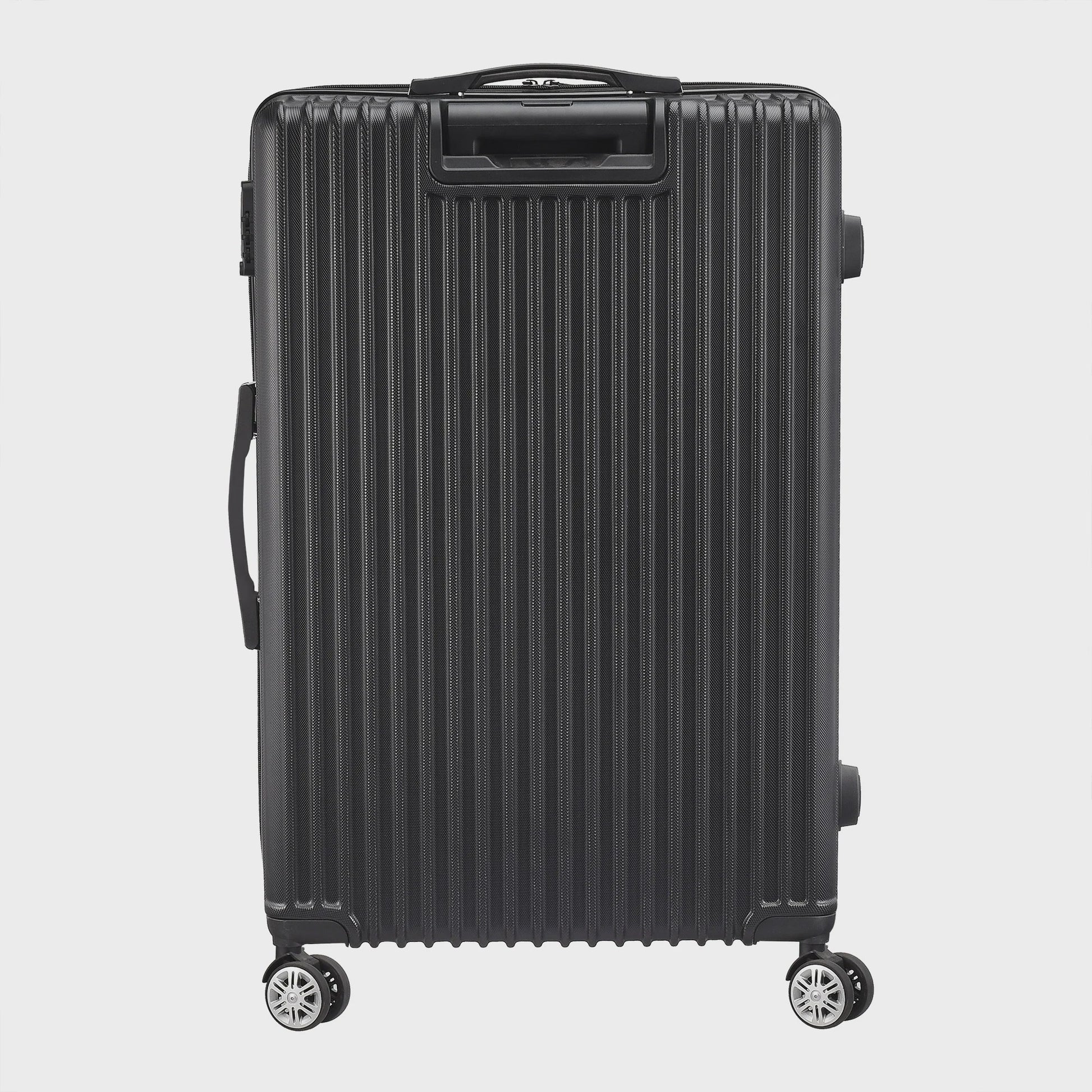 Set van 3 Zwarte Hardcase Koffers met TSA-slot en Dubbele Wielen (M/L/XL)