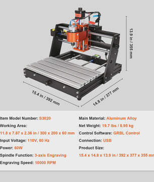 3-assige CNC Router Graveermachine Kit met GRBL Controle