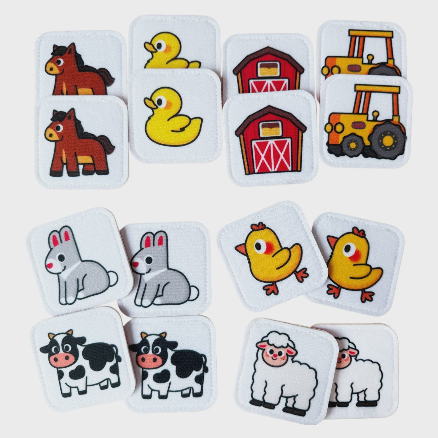 Felt Boerderij Dieren Memory Spel voor Peuters - Educatief en Reisvriendelijk Speelgoed