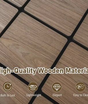 4-Pack Akoestische Wandpanelen met Houten Vlakken - Geluidsisolatie 62x62 cm