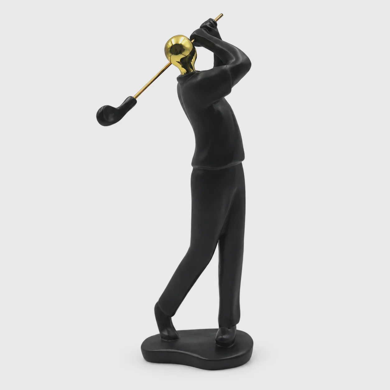 Moderne Golfbeeldje Sculptuur - Decoratieve Figuur voor Bureau & Huis - Goud & Zwart