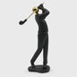 Moderne Golfbeeldje Sculptuur - Decoratieve Figuur voor Bureau & Huis - Goud & Zwart