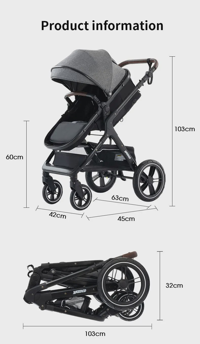 3-in-1 Multifunctionele Kinderwagen - Lichtgewicht en Compact met Babyzitje en Reiswieg