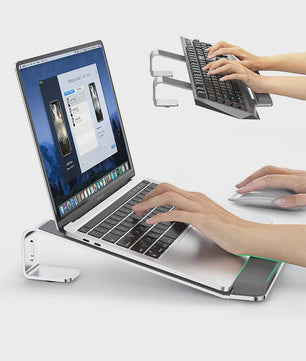 Ergonomische Laptopstandaard met Polssteun - Aluminium Verstelbare Laptopverhoger
