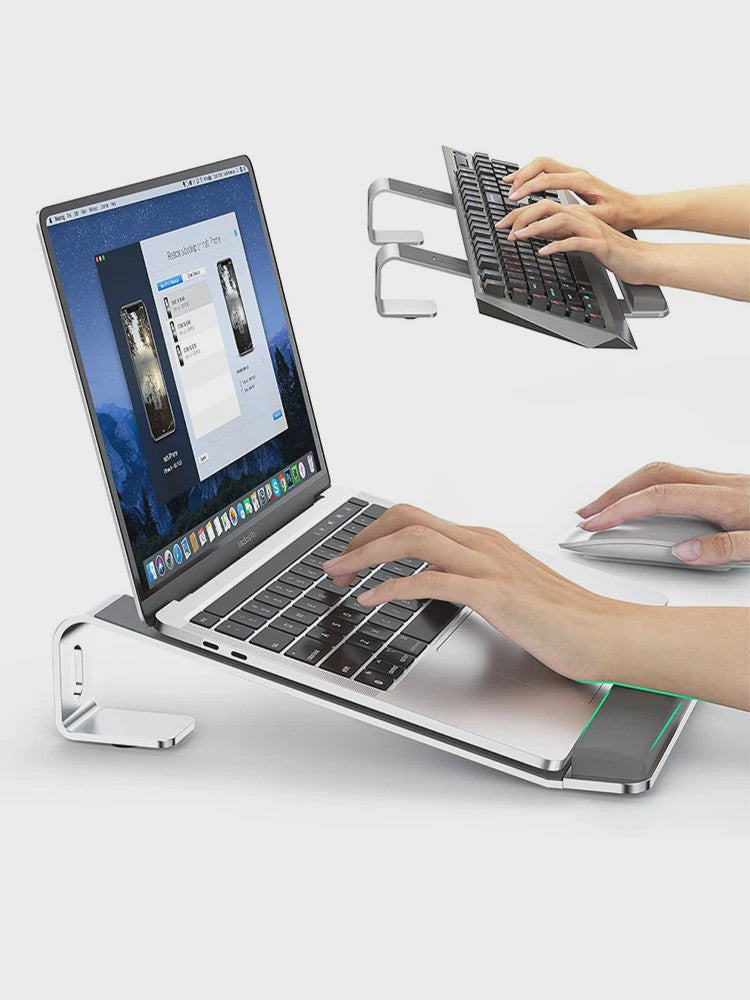 Ergonomische Laptopstandaard met Polssteun - Aluminium Verstelbare Laptopverhoger
