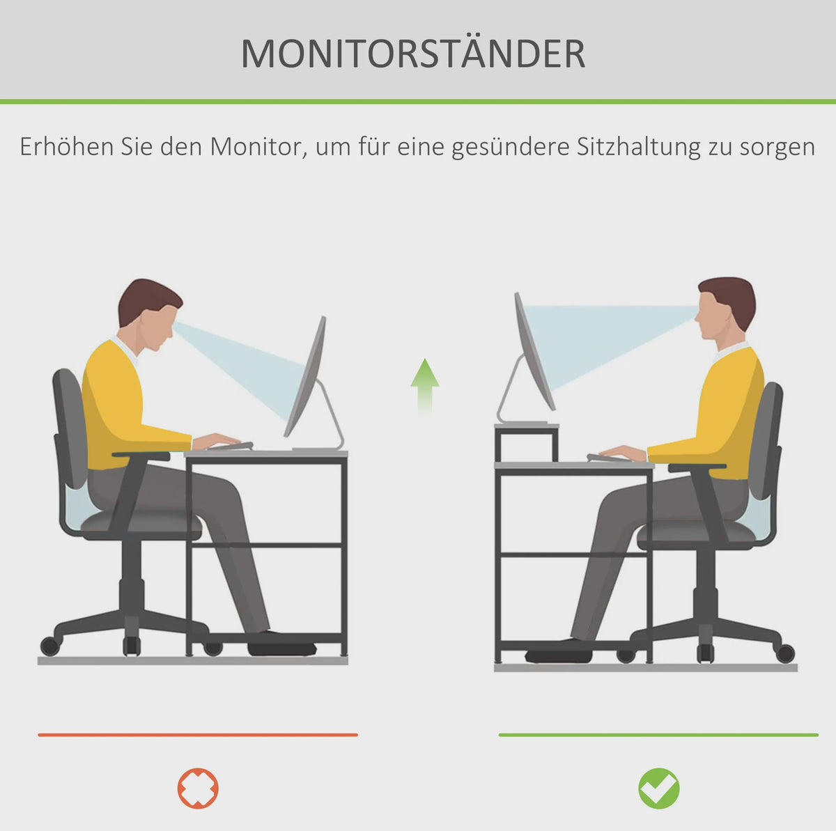 Bamboe Monitorstandaard met Lade en Opbergvak - 49x25.5x11.5 cm