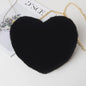 Schattige Hartvormige Pluche Schoudertas met Ketting - Dames Crossbody Tas