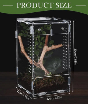 Transparant Acryl Terrarium Kweekbak voor Reptielen, Amfibieën & Spinnen