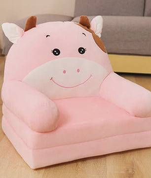 Opvouwbare Kinderfauteuil 2-in-1 | Pluche Cartoon Stoel voor Kinderkamer