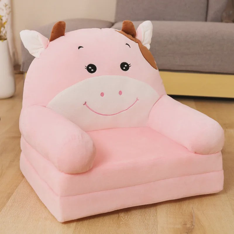 Opvouwbare Kinderfauteuil 2-in-1 | Pluche Cartoon Stoel voor Kinderkamer