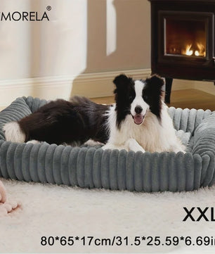 Orthopedisch Hondenkussen Deluxe - Pluche Hondemat met Hoge Veerkracht, Zacht & Warm voor Alle Seizoenen