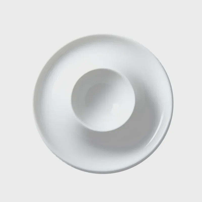 Set van 4 Luxe Porseleinen Eierdopjes - Stapelbaar & Elegant voor Ontbijt