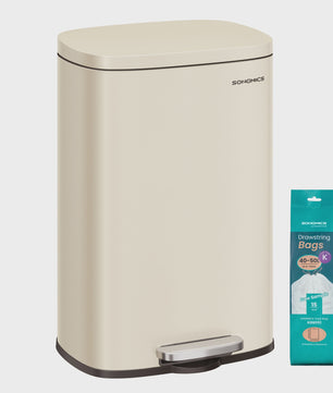 50L Keukenprullenbak met Voetpedaal, Soft Close & Uitneembare Binnenemmer