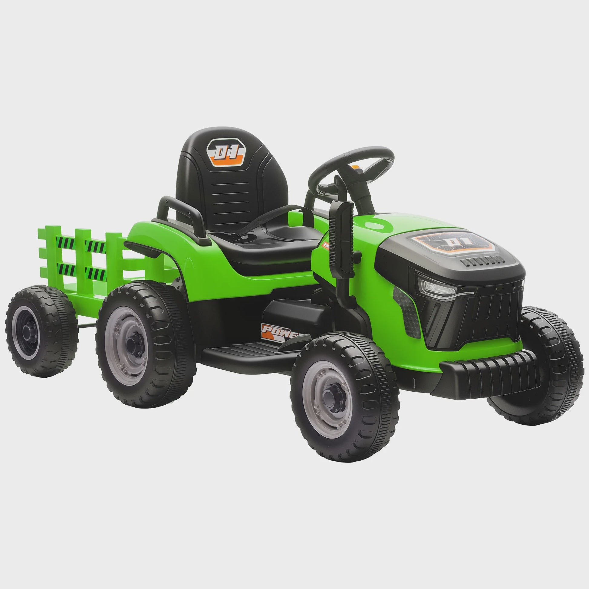 Elektrische Kinder Tractor met Afneembare Aanhanger - 12V Accu, 3-5 Km/U, Afstandsbediening