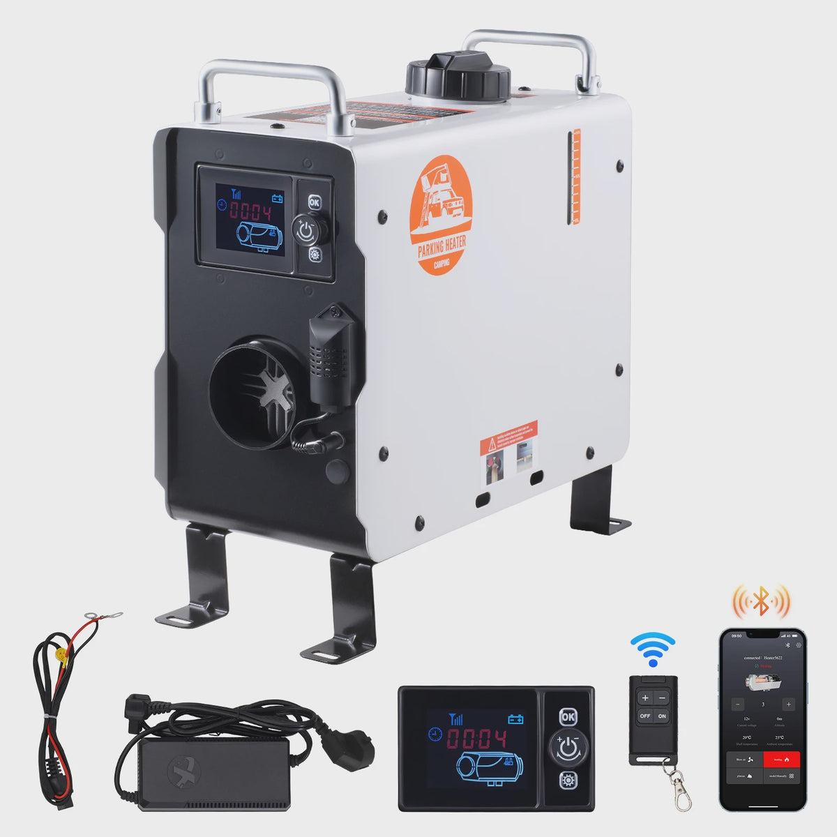 Krachtige 8KW Diesel Luchtverwarmer met Bluetooth App Controle - 12/24V